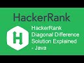 HackerRank Diagonal Difference Solution Explained - Java