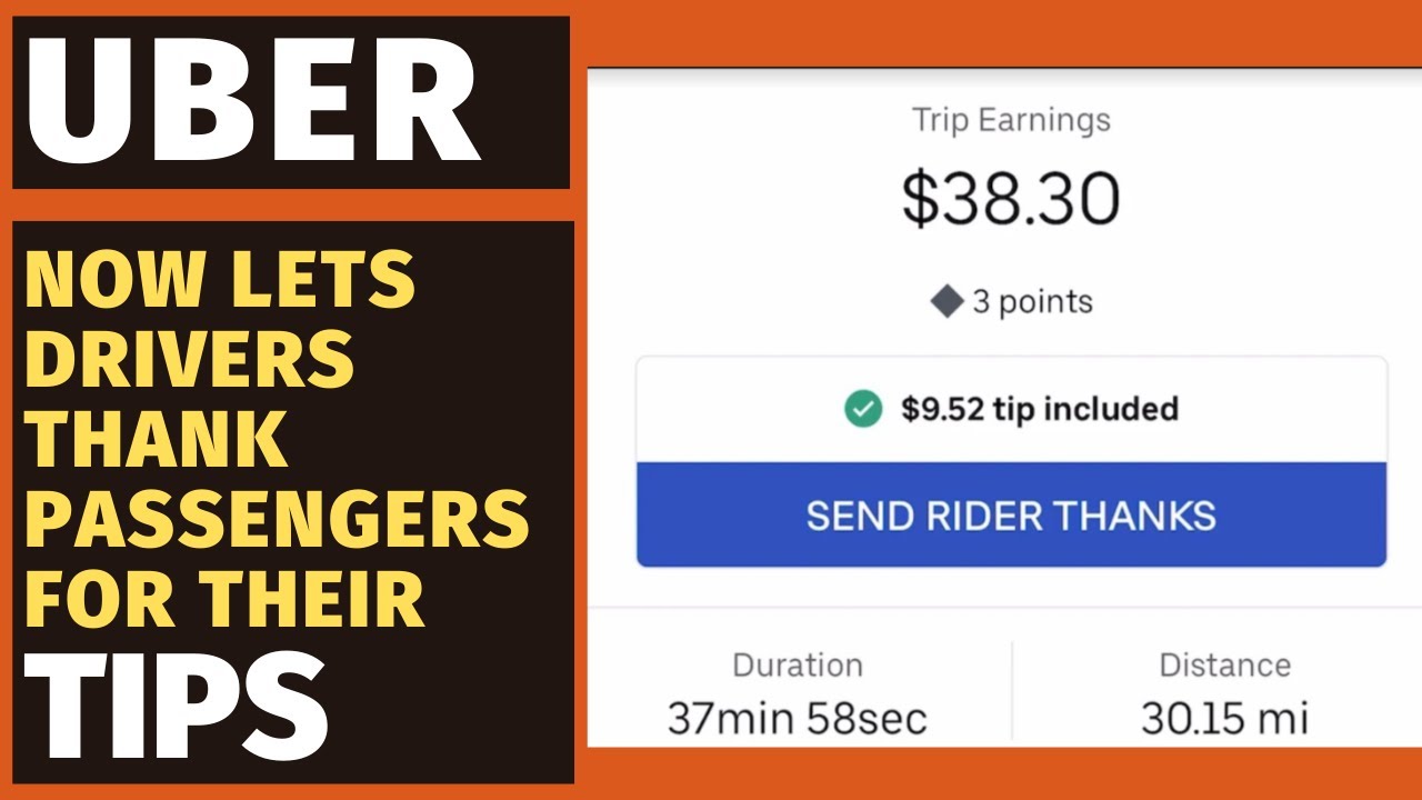 Uber Now Lets Drivers Thank Passengers For Their Tips Youtube