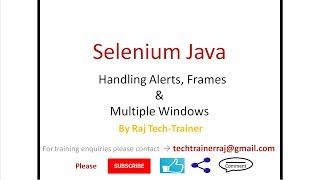 Handling Frames,Windows,Alerts with example in Selenium Java