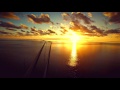 Aerial footage of the 7 Mile Bridge to Key West, Florida Sunset