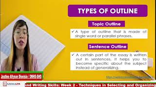 G11 ENGLISH READING AND WRITING SKILLS (Q3W2) -TECHNIQUES IN SELECTING AND ORGANIZING INFORMATION