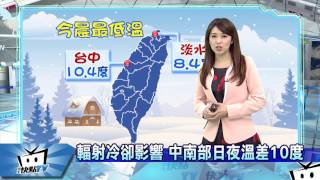 20170212中天新聞　【氣象】明開學日　寒流逐漸減弱　氣溫回升