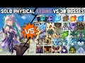 Solo Physical Keqing vs 30 Bosses Without Food Buff | Genshin Impact