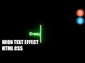 Neon Text Effect HTML CSS | How to make Text Effects?