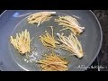 pan fried crispy enoki mushrooms