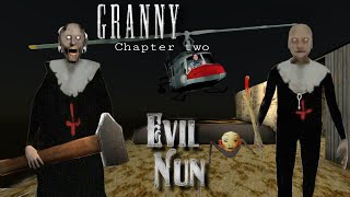 Granny Chapter 2 Helicopter 🚁 Escape in Hard mode | Evilnun Grandpa aur Nun Granny ko Bahut mara😂