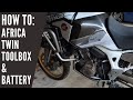 How to: Africa twin toolbox & battery location.