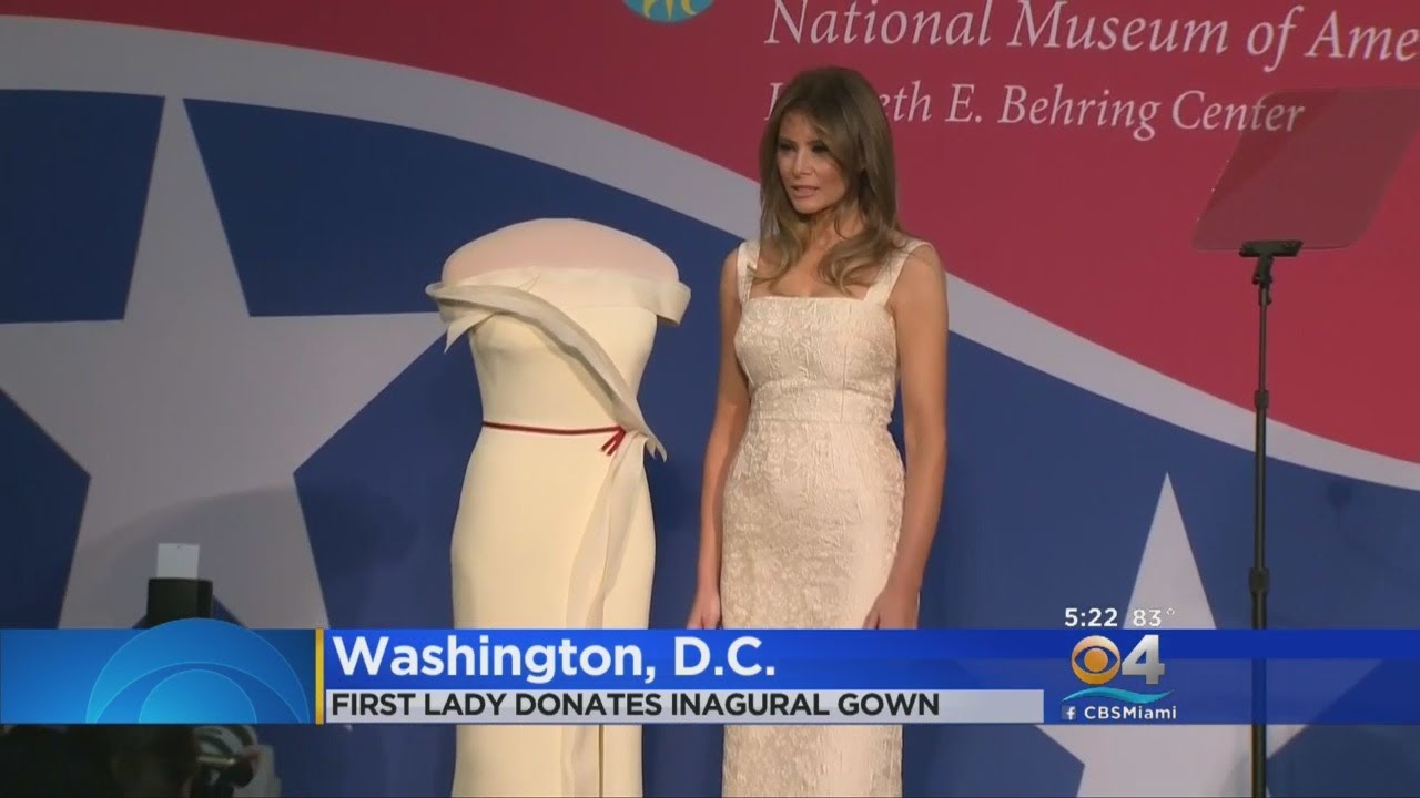 First Lady Melania Trump Donates Inaugural Ball Gown To Smithsonian ...