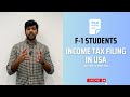 Tax Filing in USA 2024 #F1students #taxfiling #usa #internationalstudents