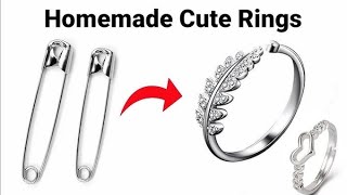 how to make safety pin ring/how to make love rings /cute love rings/coute couple rings /