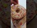 trying McDonald's 50th birthday birthday cake donut for first time