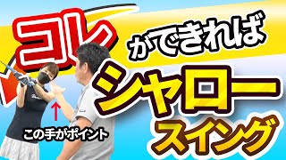 ココに振り上がれば自然とシャローに下りる！正しい左腕のポジションを理解して逆ループの切り返しを治す【新井淳】【２重振り子ゴルフスイング】