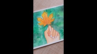 Easy Autumn Leaves Watercolor Painting | How To Paint Autumn Leaves For Beginners | Autumn Leaf