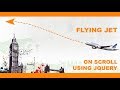 Animate to left when scrolling web page using jQuery