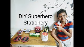 DIY How to make superhero school supplies - Marvel Avengers and DC Comics kids stationery