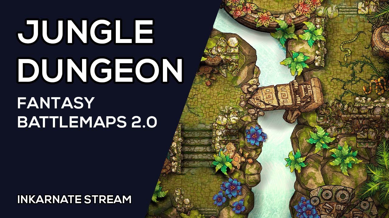 Jungle Dungeon Fantasy Battlemaps 2 0 Inkarnate Stream Youtube
