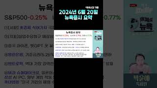 [박윤예의 세계속뉴욕] 2024년 6월 20일 뉴욕증시 요약 #shorts