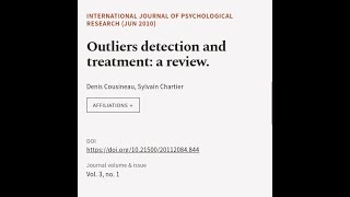 Outliers detection and treatment: a review. | RTCL.TV