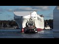 4k impressive big indoor ship launch liekut launching at fsg shipyard flensburg