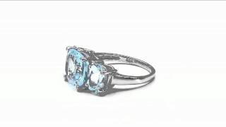 Johareez 8.00CTW Genuine Blue Topaz .925 Sterling Silver Ring