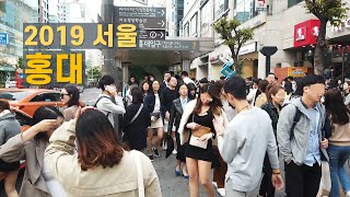 [4k60fps] 불금 홍대 길거리, Friday Evening in Hongdae, Seoul, South Korea, May 2019