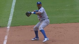 LAD@ATL: Callaspo makes a diving stop to rob Markakis