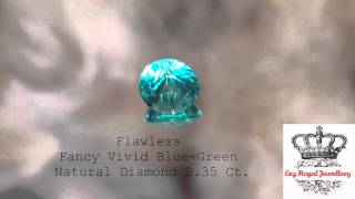 Fancy Vivid Blue-Green Flawless Natural Diamond  2.35 Ct.