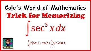 Trick for Memorizing the Integral of sec^3x