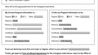 Changing Your Major