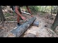 My biggest DUGOUT, Making a sturdy log door, dugout shelter build