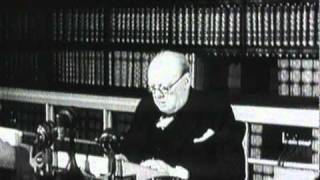 Winston Churchill announcing Germany's unconditional surrender