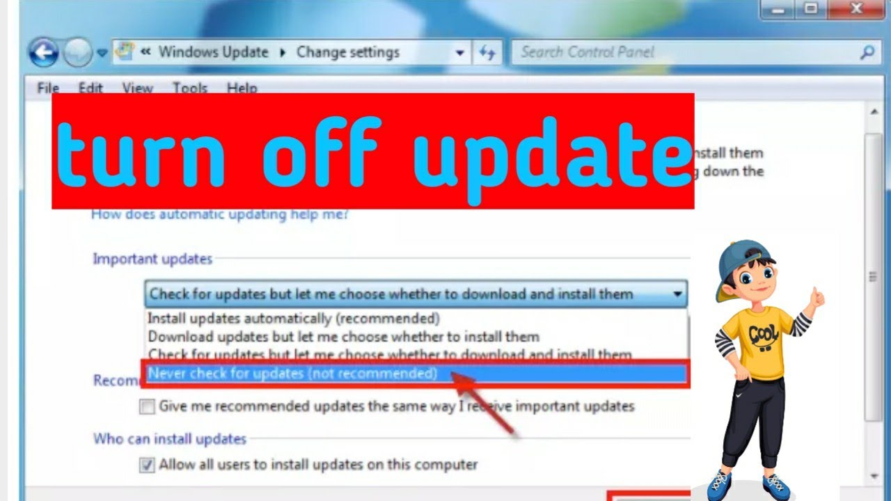 How To Turn Off Disable Windows 7 System Update/How To Stop Windows 7 ...