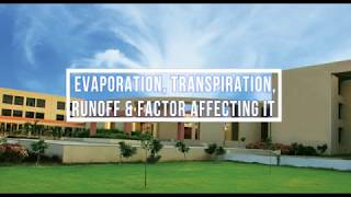 WRM – Lecture 7 – Evaporation, Transpiration, Runoff \u0026 factor affecting it - By Prof.A.C.Kalola