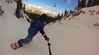 Snowboarding in Mammoth Mountain CA Jan 2016