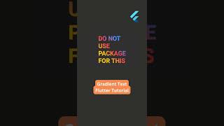 😎 Easy Gradient Text Flutter - NO PACKAGE #flutter #flutterui