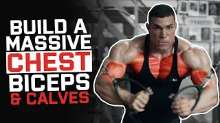 Chest, Biceps \u0026 Calves Workout With IFBB Elite Pro Lorenzo Leeuwe | Bodybuilding Series