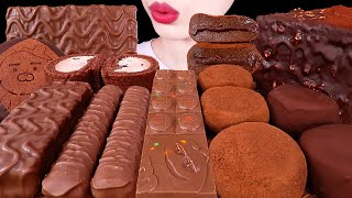 ASMR MUKBANG｜CHOCOLATE MARSHMALLOW ICE CREAM RICE CAKE MILKA M&M SNACK 초콜릿 마시멜로 아이스크림 생초코찰떡 초코과자 먹방