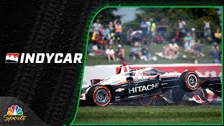 Newgarden, Dixon, Armstrong, Grosjean involved in Lap 1 wreck at IMS | Motorsports on NBC
