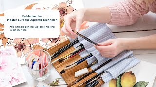 Master Kurs Aquarell Techniken - alle Grundlagen des Aquarell Malens in einem Kurs #aquarell