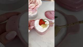 Single-Serve Strawberry Shortcake🍰 #strawberry #shortcake #yum #cake #mini #heart #asmr #shorts
