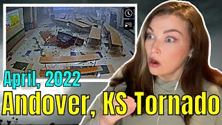 New Zealand Girl Reacts to Andover, Kansas Tornado - School surveillance video from April 2022