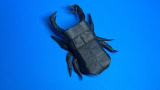 【一枚の折り紙で作る オオクワガタ Part.2】【解説付き】Origami Stag beetle Part.2(Dorcus hopei binodulosus)