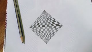 رسم سهل | رسم خدعة بصرية ثلاثية الأبعاد |  Draw 3D optical illusion step by step