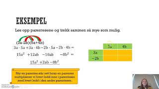 Multiplikasjon av parentesuttrykk