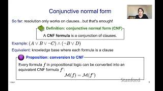 Logic 6 - Propositional Resolutions | Stanford CS221: AI (Autumn 2021)