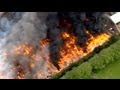 Aerial view of massive inferno at Smethwick recycling plant