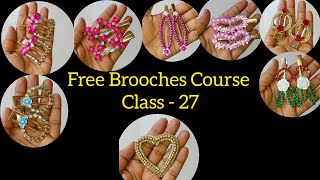 Free Brooches Course Class - 27 // Different shapes Hair clips work