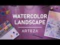 Watercolor Landscape Painting For Beginners | Timelapse