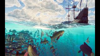 Oceanis 2026 water and GPU fish flocking, with Sky Master ULTIMATE volumetric clouds and god rays.