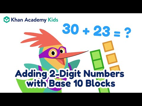 Addition of 2-digit numbers with base 10 blocks | Place value for children | Khan Academy Children